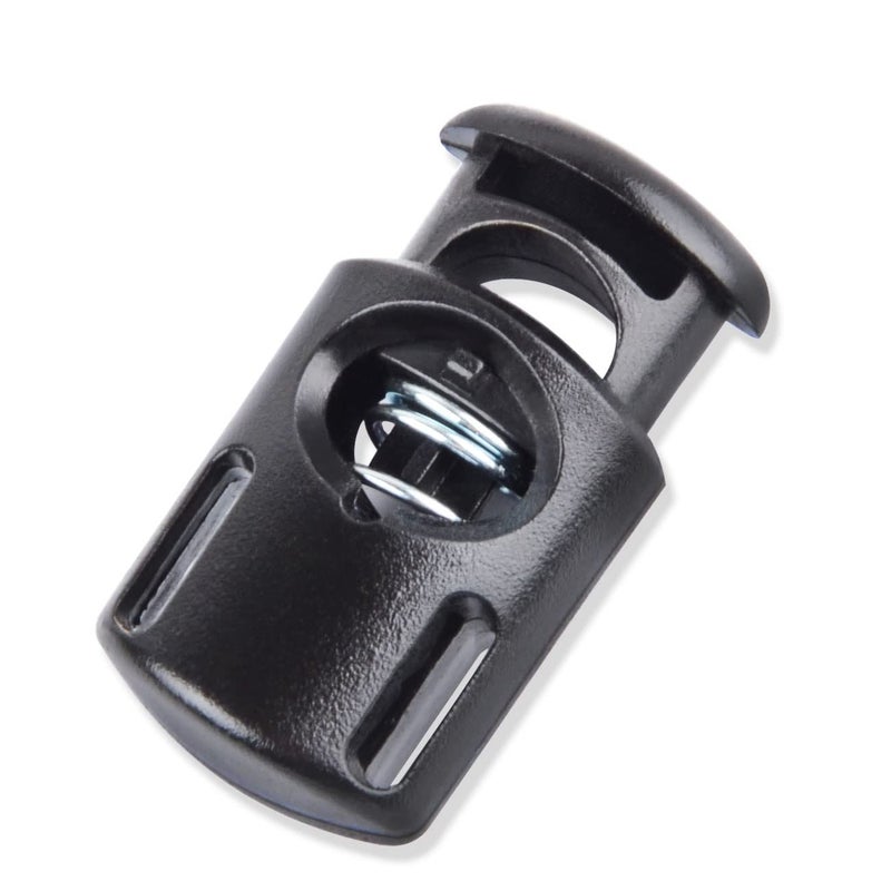 DYZD Plastic Cord Locks End Spring Stop Toggle Stoppers Multi-Colour (10PCS  Black)